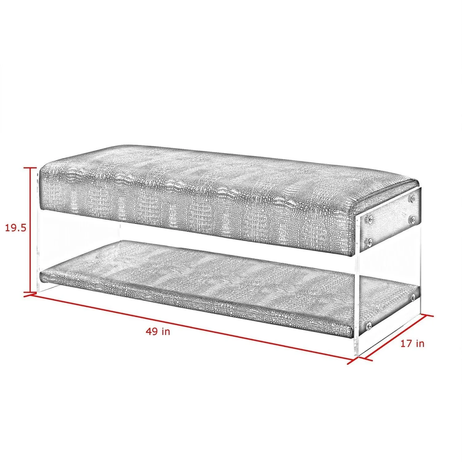 Galileo PU Leather Shelf Bench