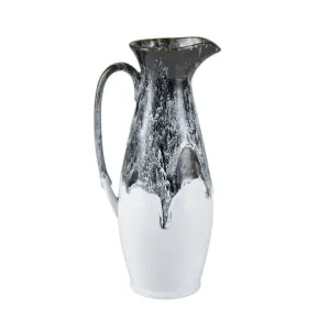 Gallemore Decorative Hand-Applied Glazed Ceramic Pitcher