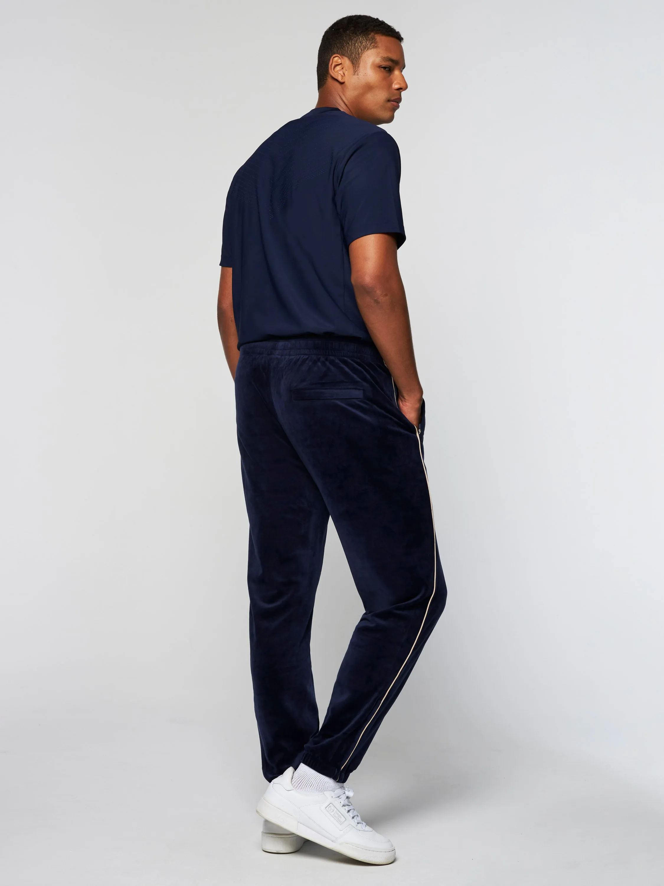 Gallone Velour Track Pant- Maritime Blue