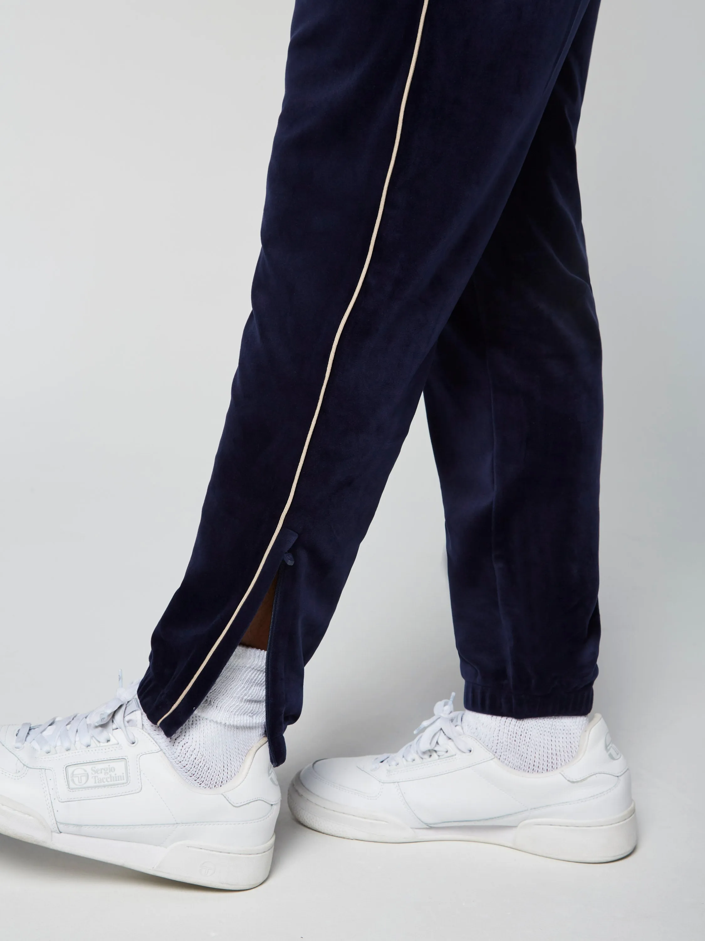 Gallone Velour Track Pant- Maritime Blue