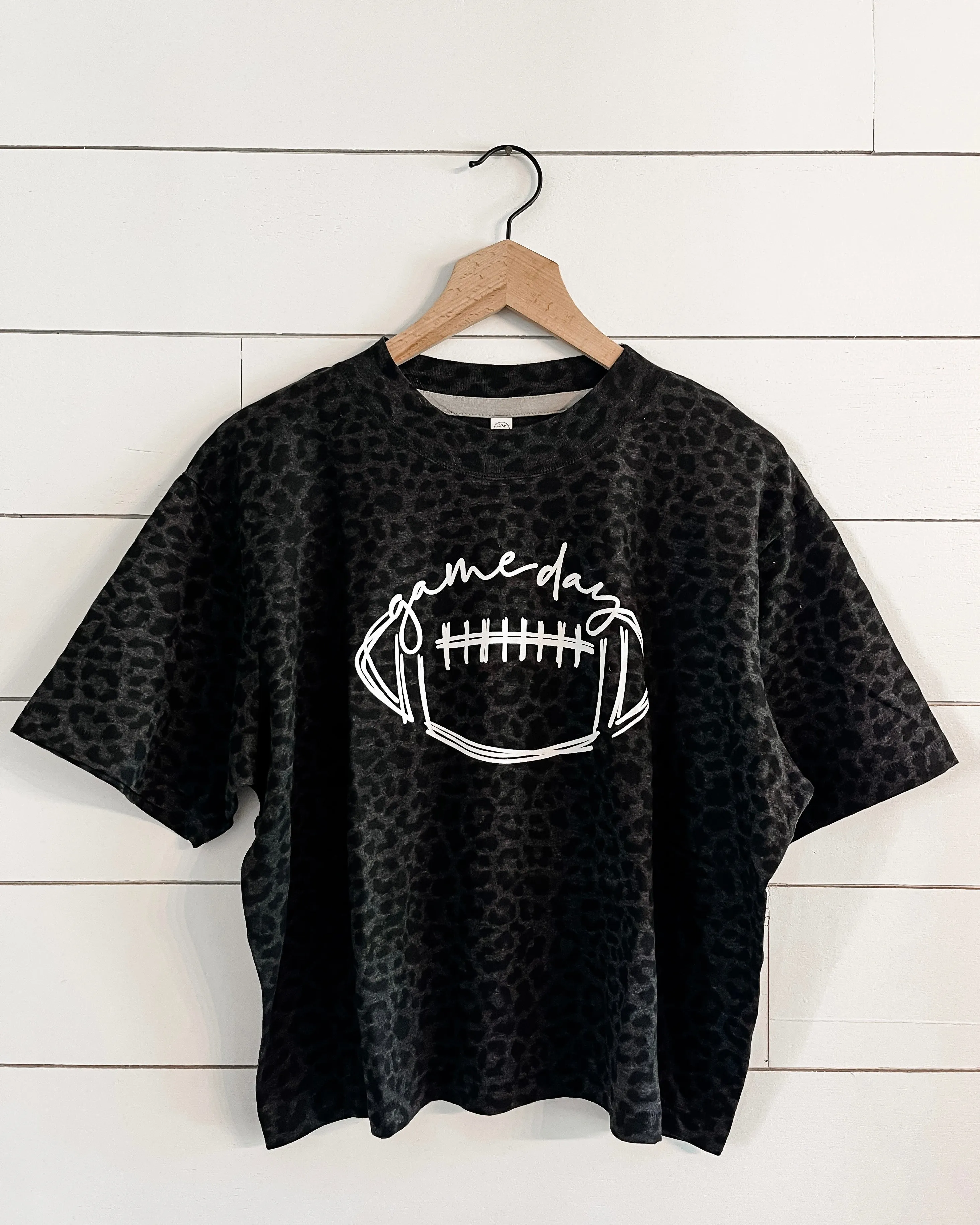 Game Day Crop Football Tee