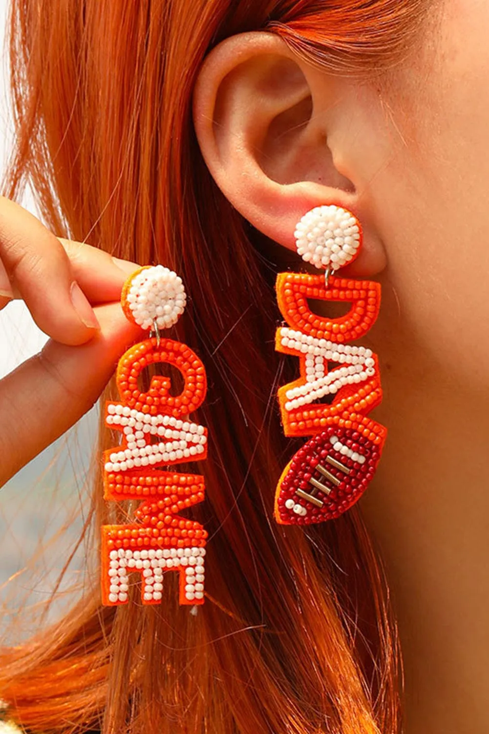 GAME DAY Orange Bead Earrings | PRE ORDER