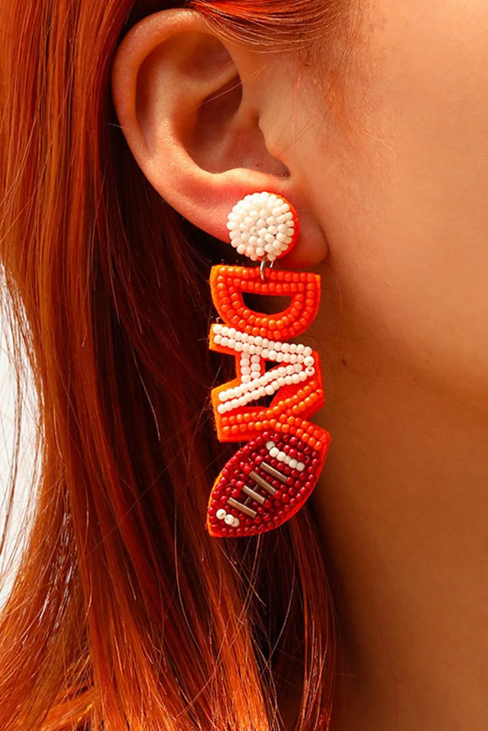 GAME DAY Orange Bead Earrings | PRE ORDER