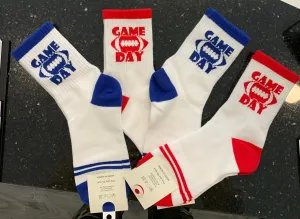 Game Day Socks in Red or Blue