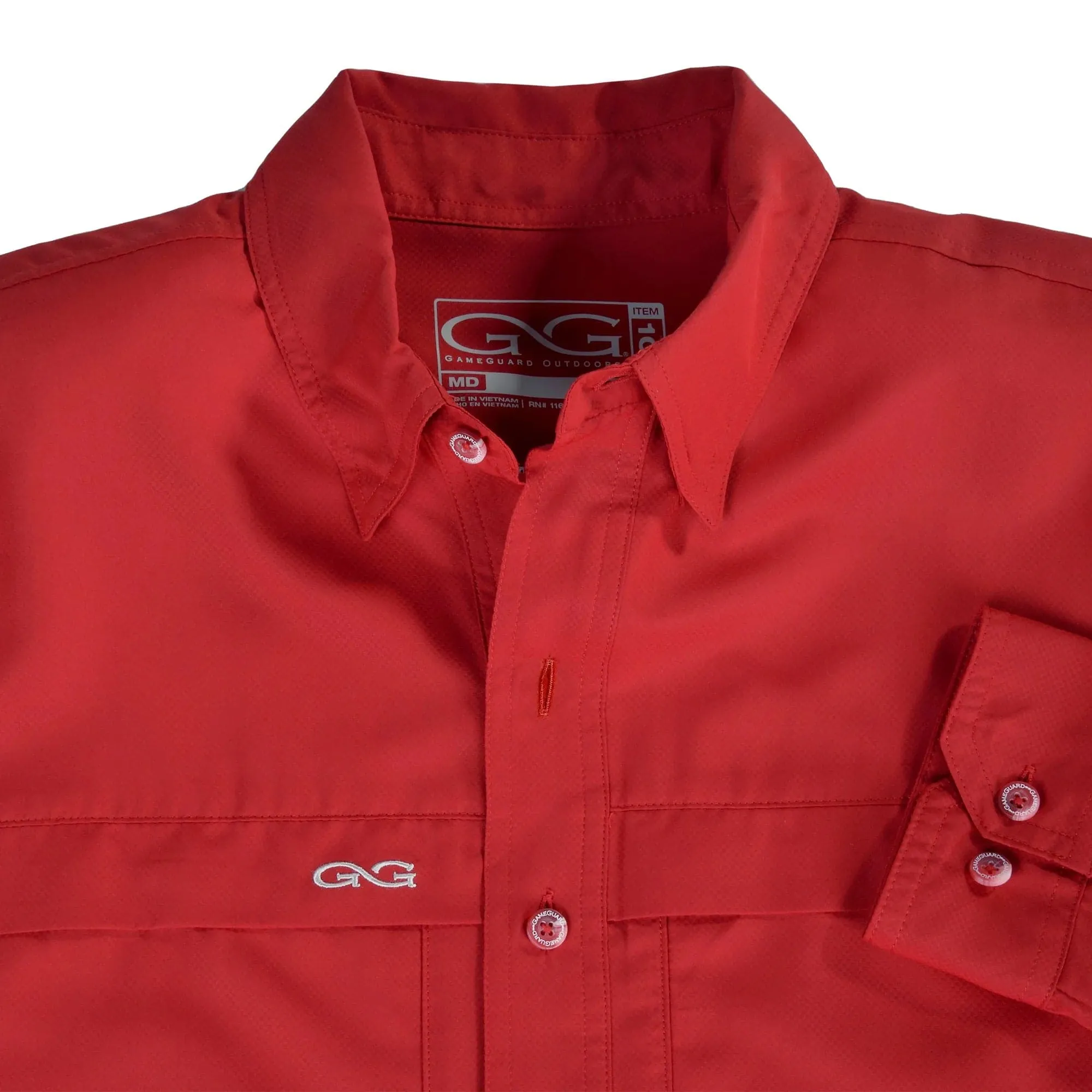 Gameguard Men's Microfiber Longsleeve Crimson Shirt - Extra Big