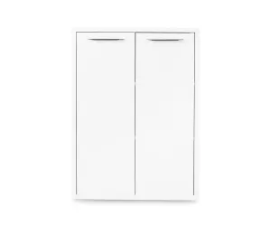 Gammel Low Bookcase with Doors - White