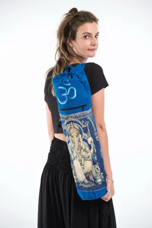 Ganesh Om Yoga Mat Bag in Blue