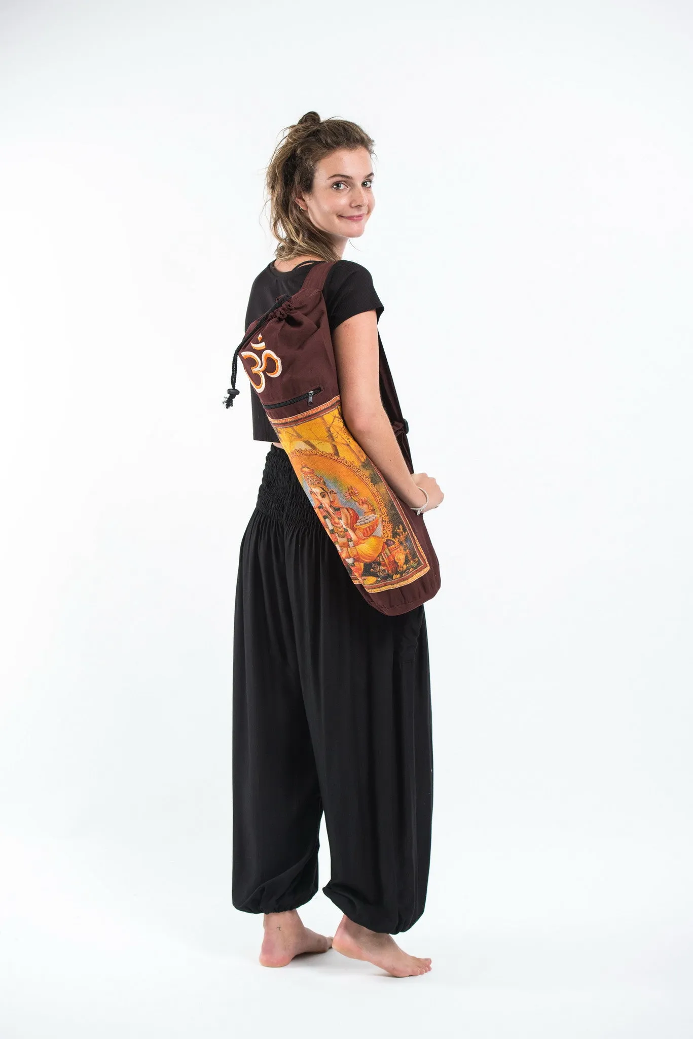 Ganesh Om Yoga Mat Bag in Maroon