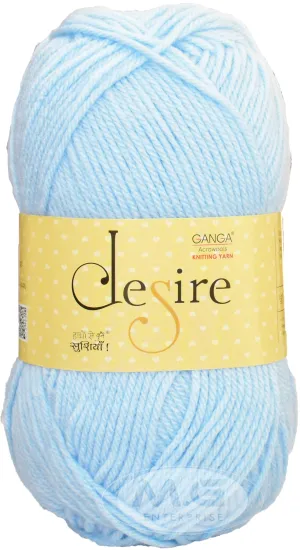 GANGA Knitting Yarn Wool Desire Sky 200 GMS Best Used with Knitting Needles, Crochet Needles Wool Yarn for Knitting. -OK Art-BJEI