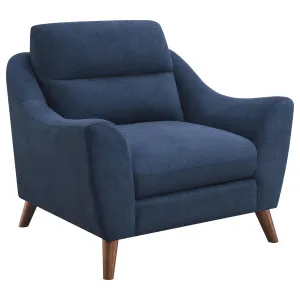 Gano Sloped Arm Upholstered Chair Navy Blue