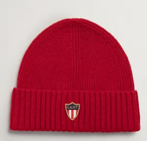 GANT - Banner Shield Wool Beanie, Bright Red