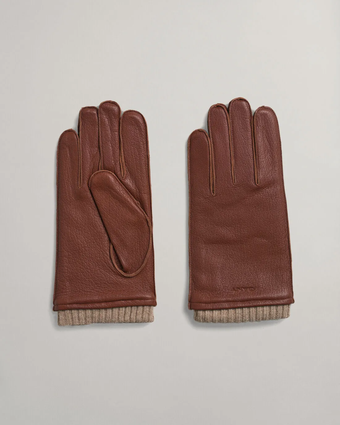 GANT - Leather Gloves, Cashmere Lining, Clay Brown