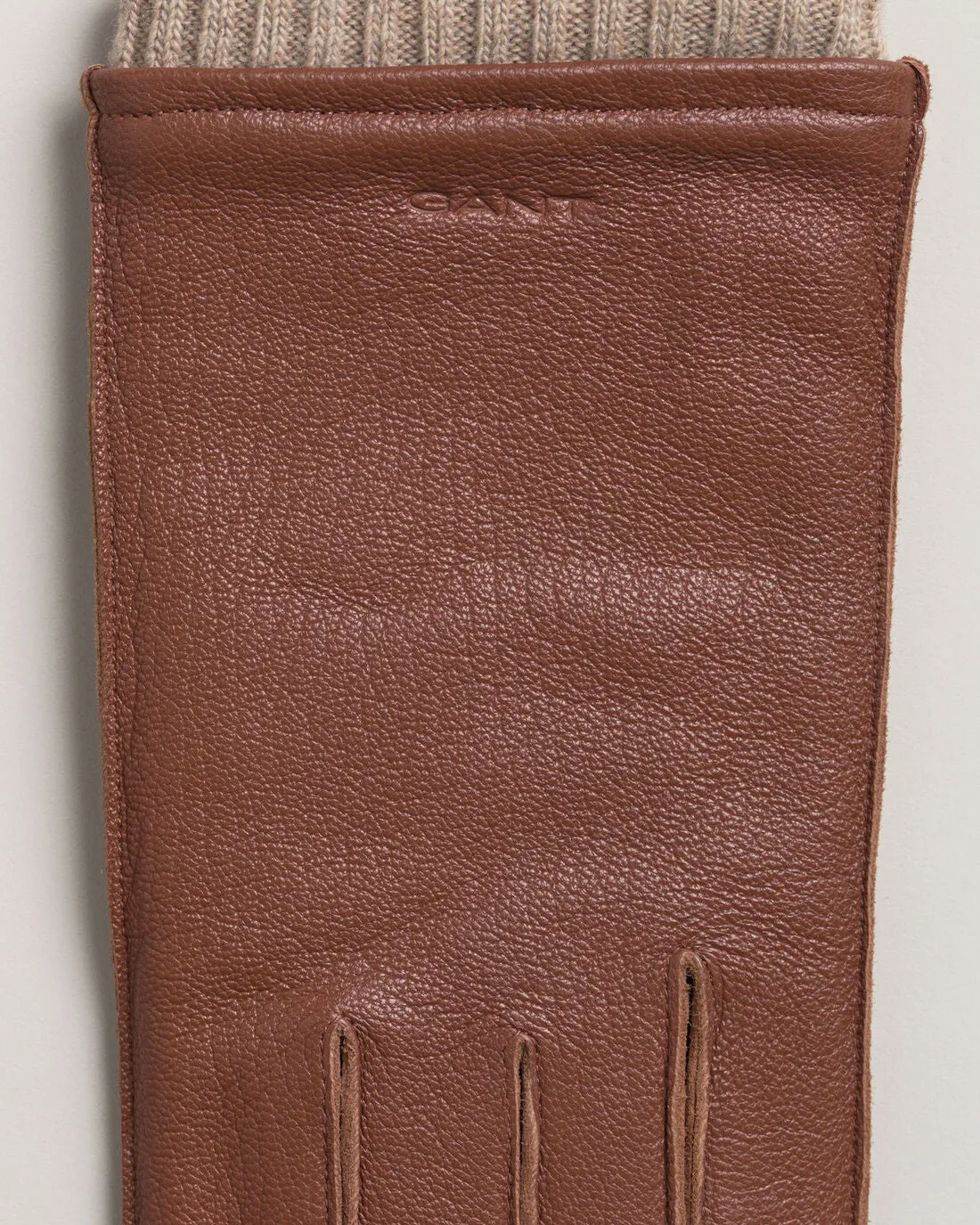 GANT - Leather Gloves, Cashmere Lining, Clay Brown