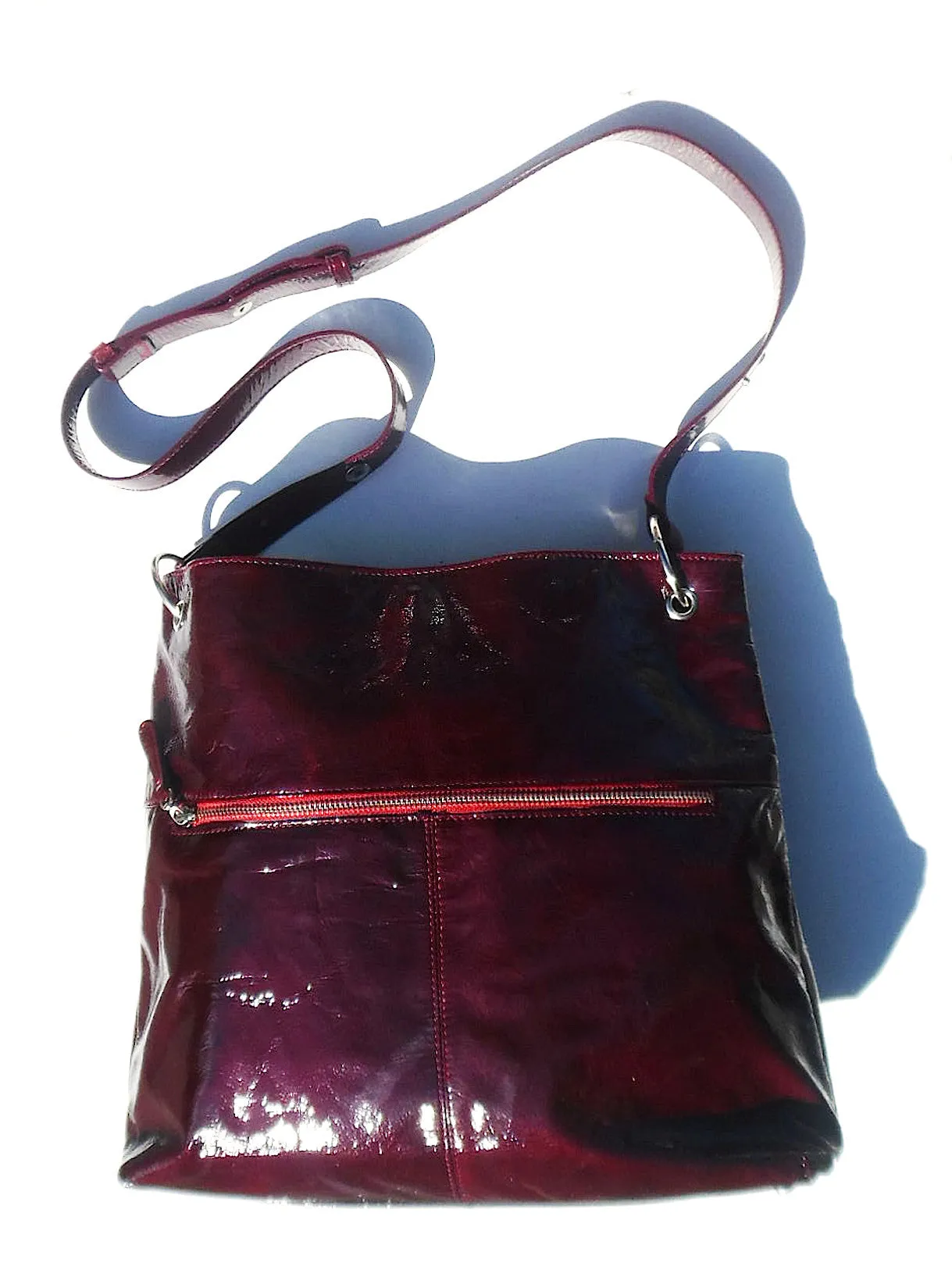 Gapock X Crossbody Travel Bag Patent Leather Espresso