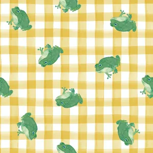 Garden Explorer | Frog Gingham - Sunshine by Wee Blue Bell for Lewis & Irene | WB029