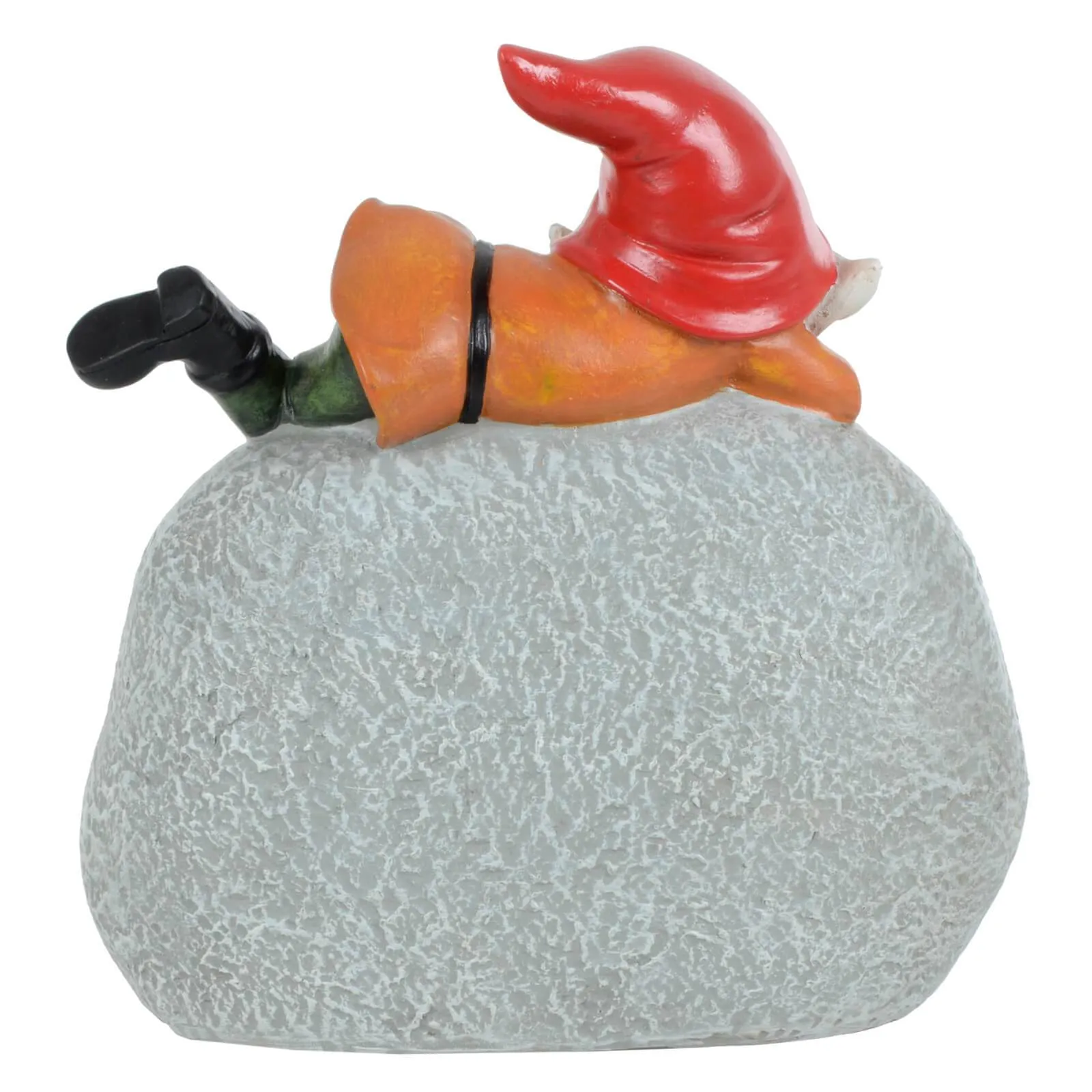 Garden Gnome On Pebble Welcome Ornament Resin Outdoor Decoration