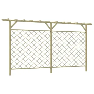 Garden Lattice Fence with Pergola Top Wood