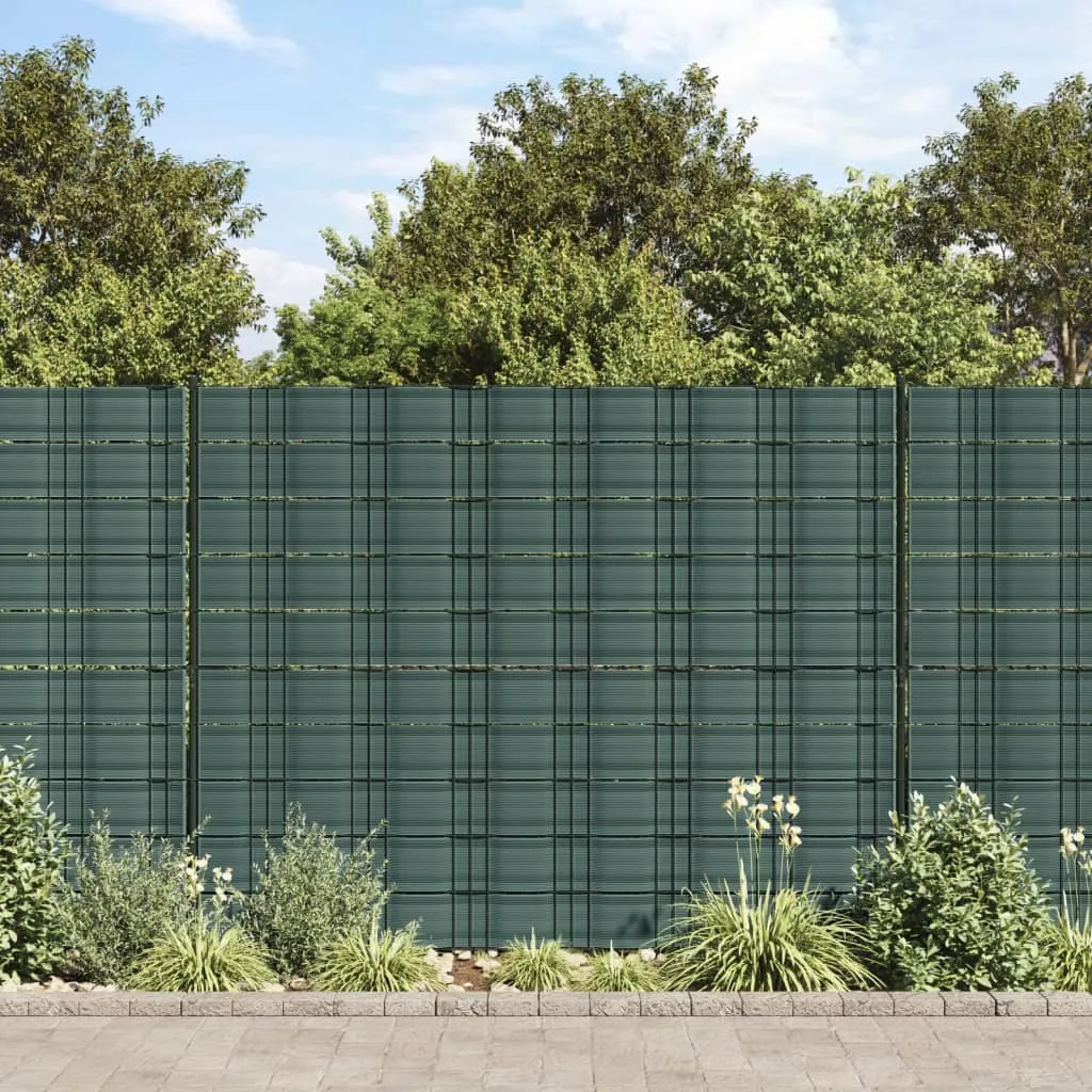 Garden Privacy Screens 10 pcs Green 252.5x19 cm PVC