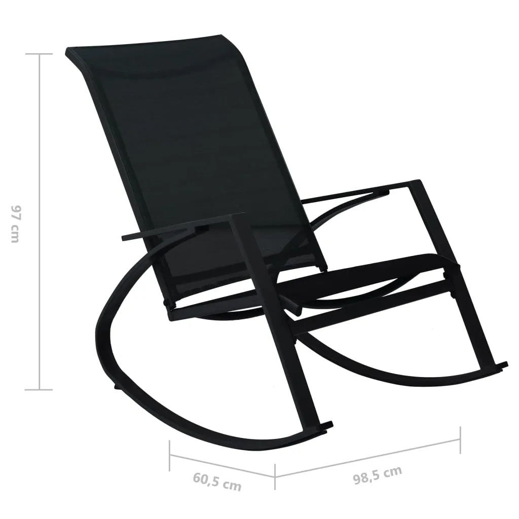 Garden Rocking Chairs 2 pcs Textilene Black