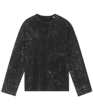 Garment Dyed Black Splatter - Triber Splatter oversized long sleeve t-shirt (STTU791)