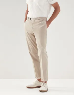 Garment-dyed Italian fit trousers | Beige