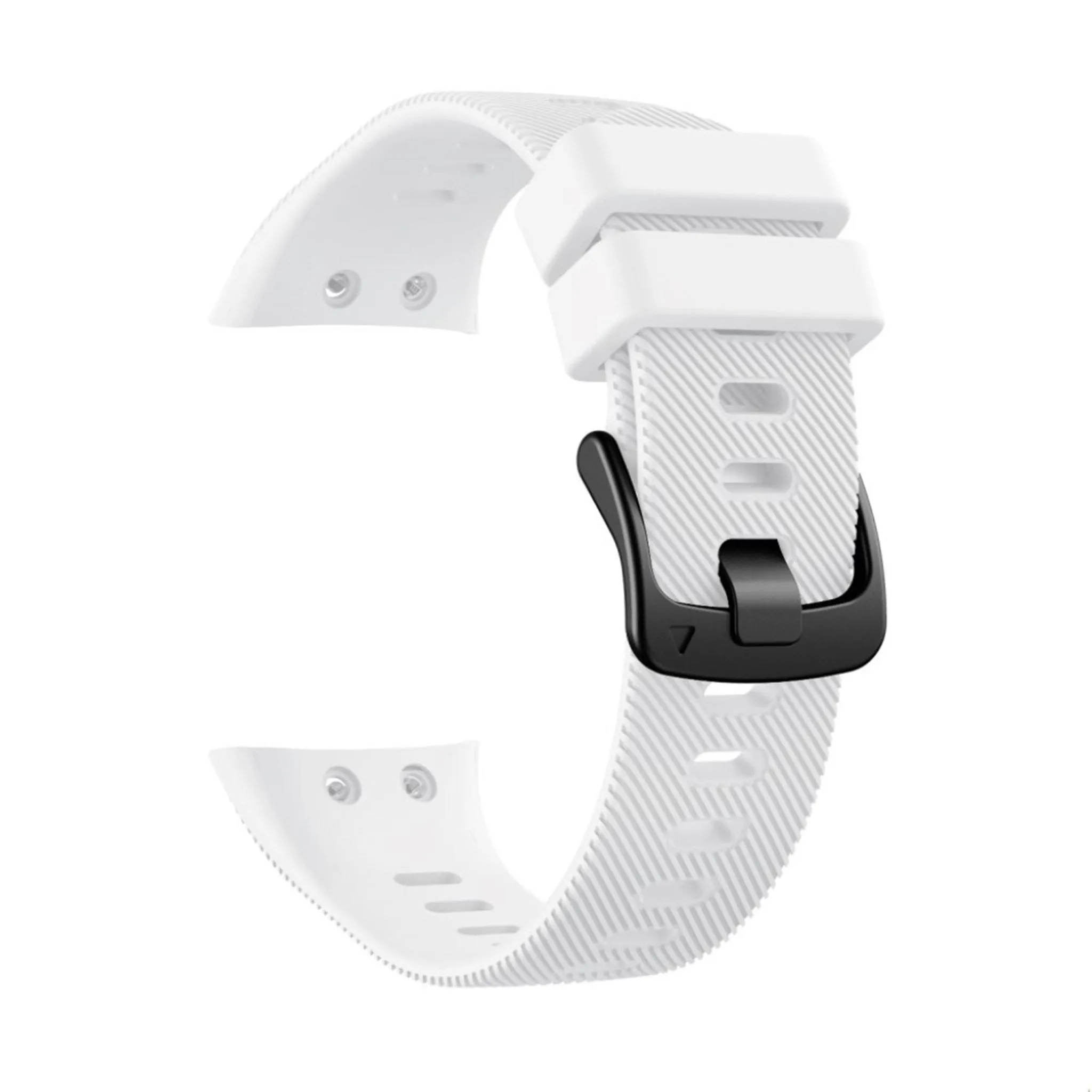 Garmin Forerunner 45S durable black buckle silicone watch band - White