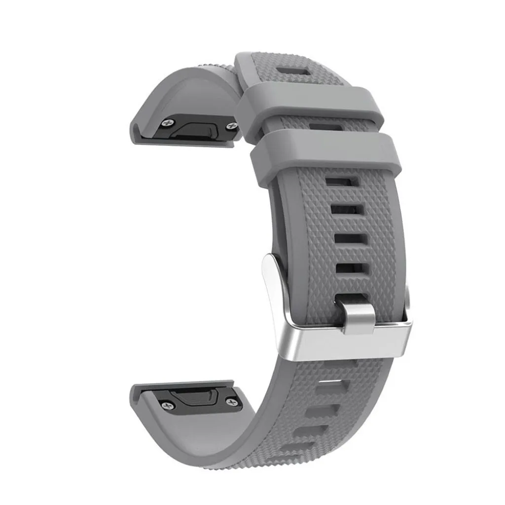 Garmin Forerunner 935 soft rhombus silicone watch strap with buckle - Grey