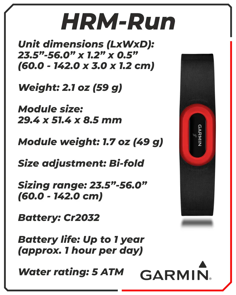 Garmin HRM-Run Heart Rate Monitor Exercise Strap (010-10997-12)
