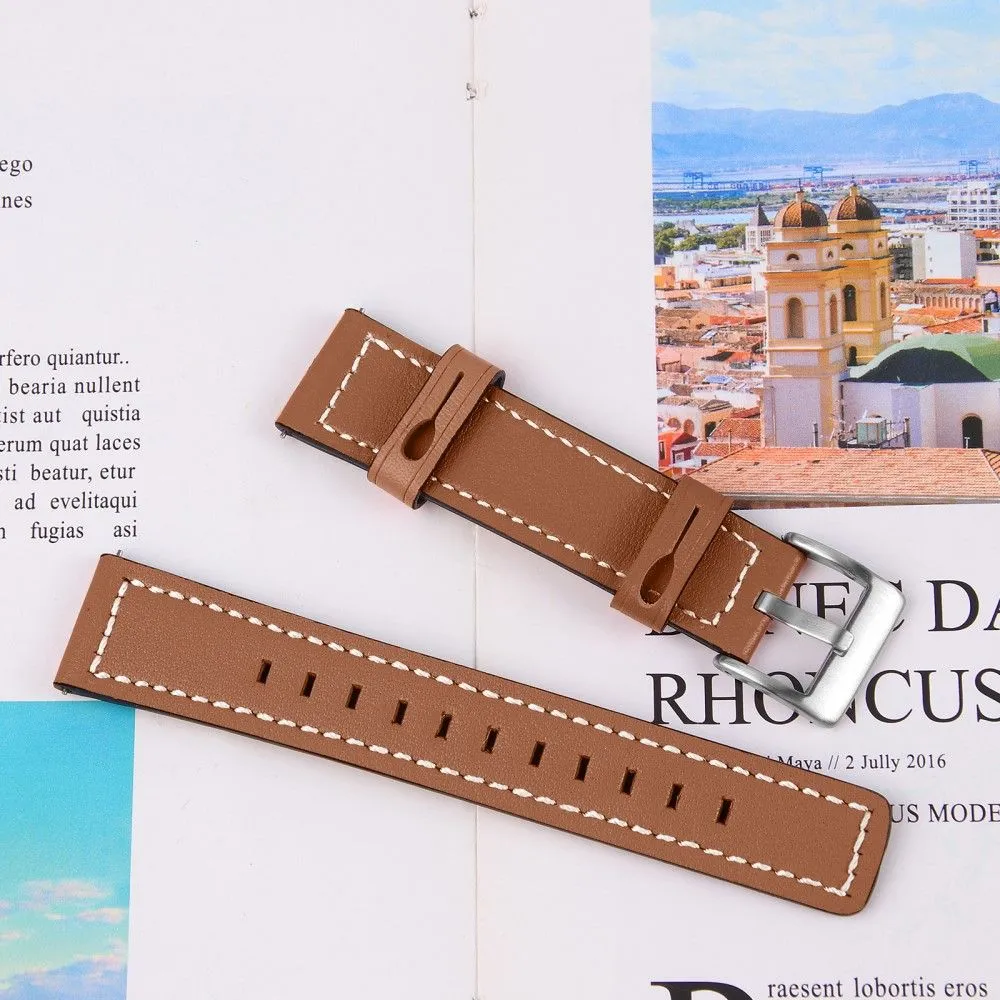 Garmin Vivomove Luxe cowhide leather watch strap - Brown