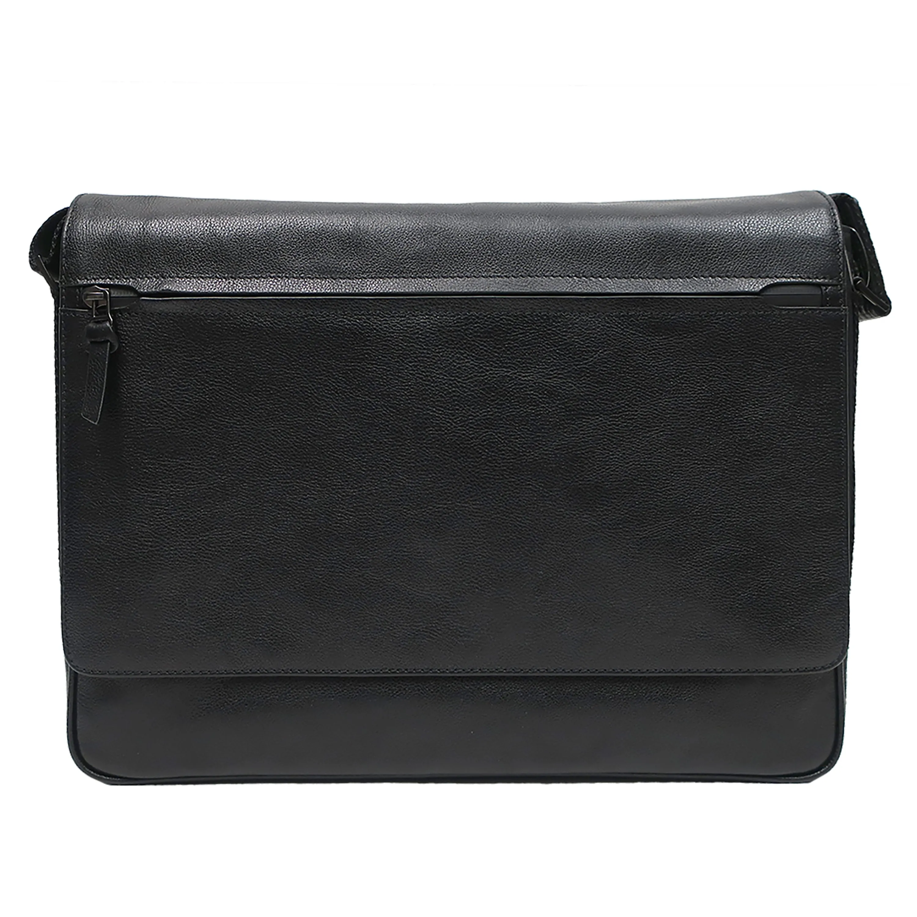 Garth Coated Zipper Leather Messenger Bag - 2024 update