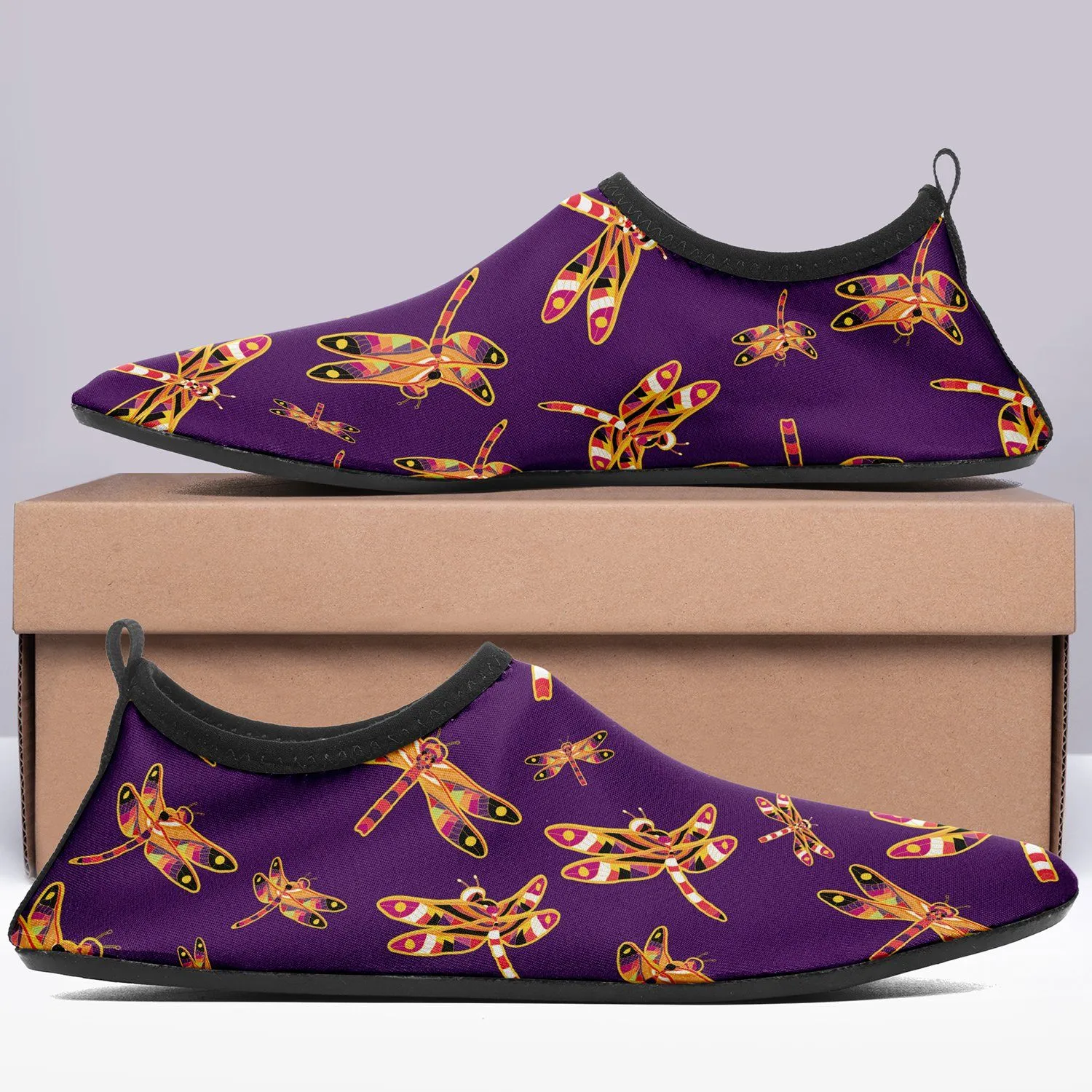 Gathering Yellow Purple Kid's Sockamoccs Slip On Shoes