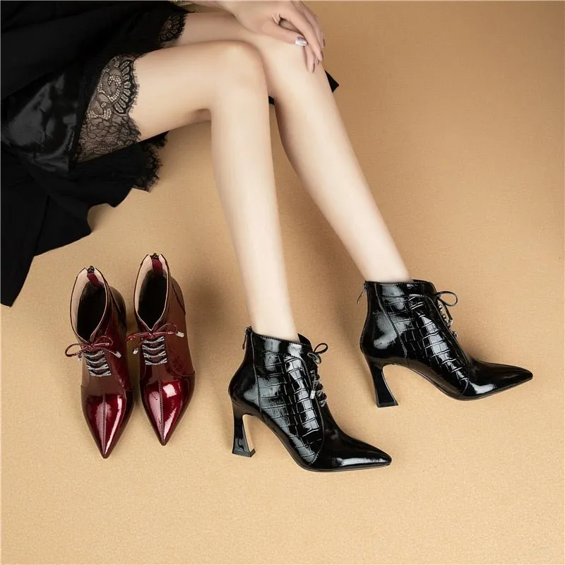 GatorLuxe Zipper Closed Exotic Ankle Boots