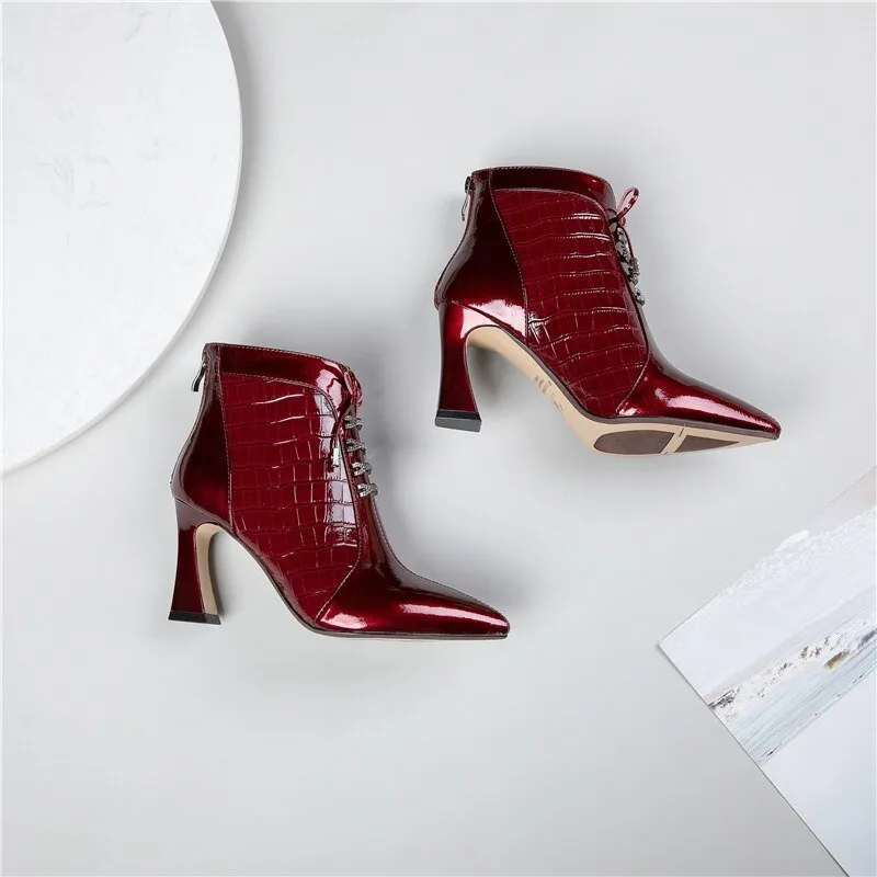 GatorLuxe Zipper Closed Exotic Ankle Boots