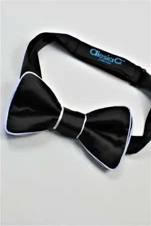 GATSBY 100% Silk Exclusive Bow Tie in Black White