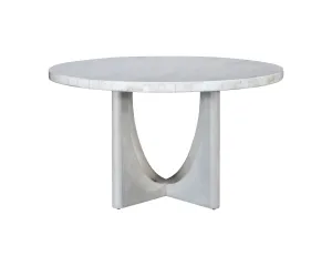 Gavin - Dining Table - Driftwood / White Marble