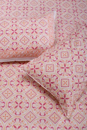 Gayatri Mosaic Orange Cotton Bedsheet