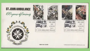 G.B. 1987 St Johns Ambulance set on Arlington First Day Cover, London SW1