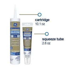 GE Sealants Advanced Silicone 2® Window & Door Sealant 10.1 Oz. Brown