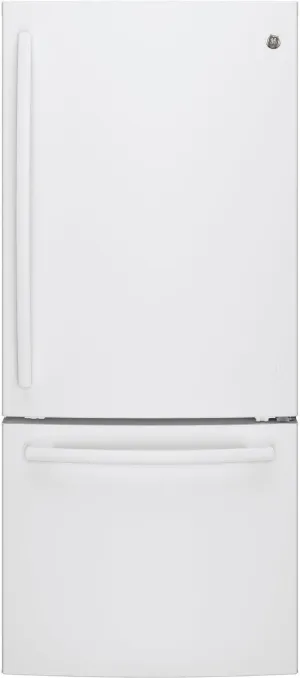 GE White BOTTOM-FREEZER REFRIGERATOR (20.9 CU. FT.) - GBE21AGKWW