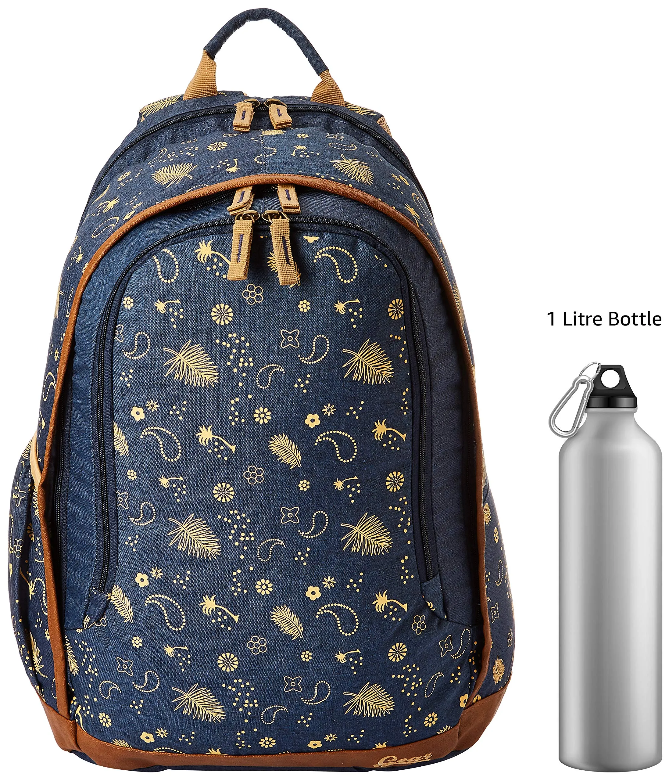 Gear 26 Ltrs Navy Blue and Beige Casual Backpack (BKPTRMP520522)