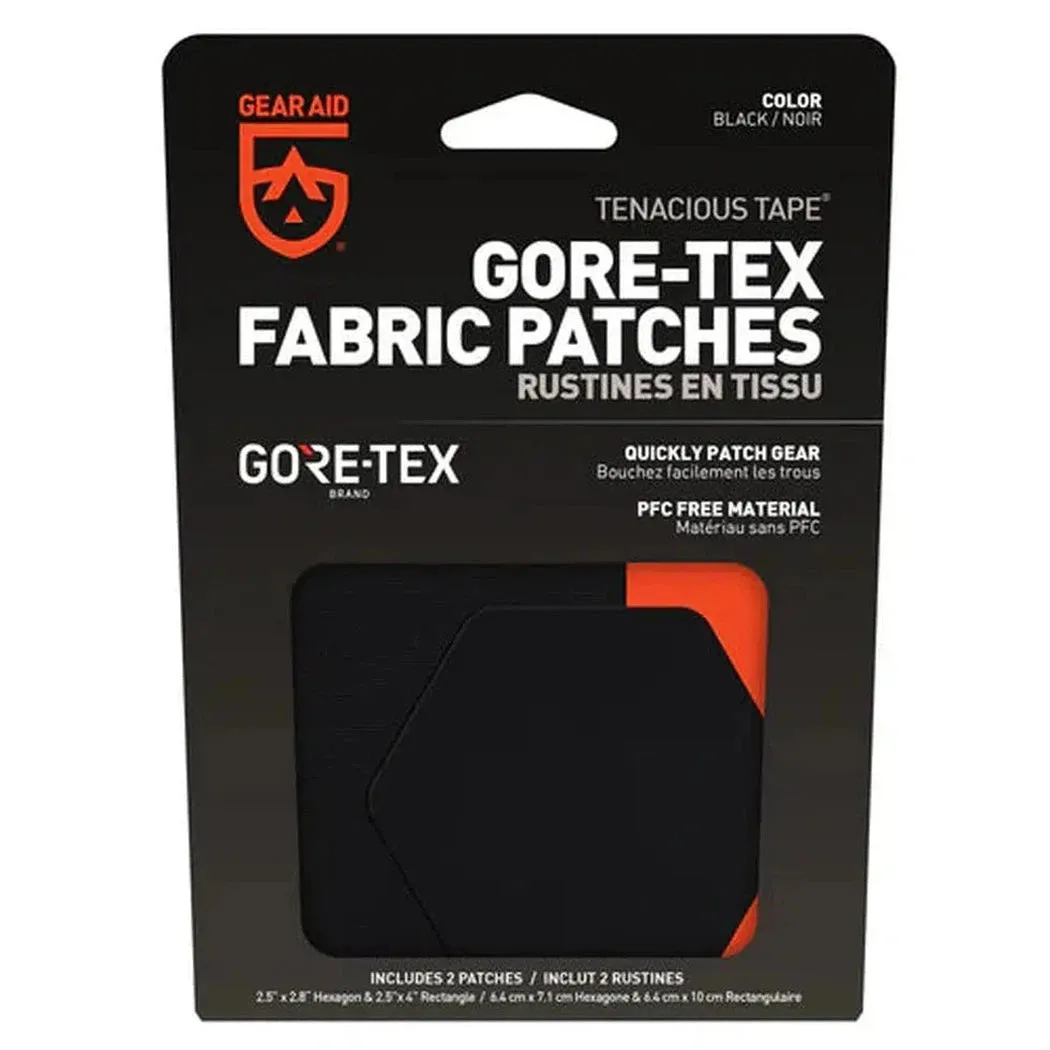 Gear Aid GORE-TEX Fabric Patches: 2.5" Hex and 4" Rectangle