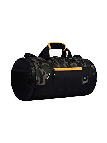 Gear Polyester Cross Training 22L Medium Water Resistant Travel Duffle Bag/Gym Bag for Men's/Women's (Khaki Camo), 23 Cm