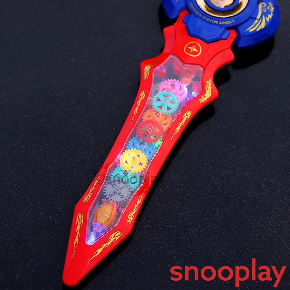 Gear Sword Vibration Transparent Toy with Colourful Lights and Sounds