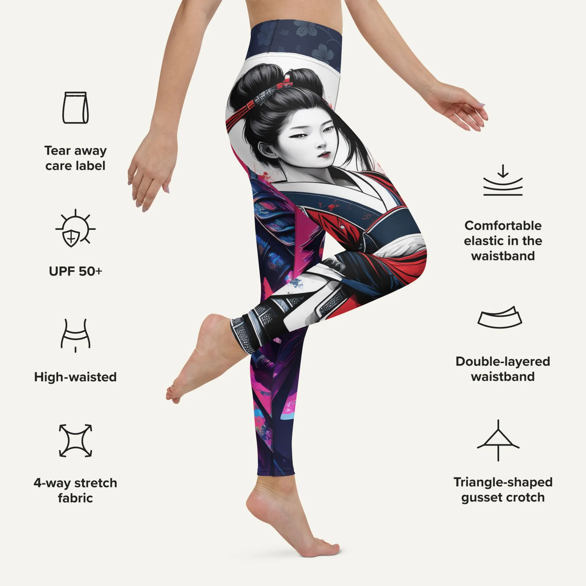 Geisha Warriors High-Waisted Leggings