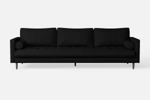 Gela 4 Seater Sofa Black Leather