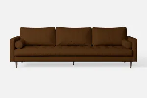 Gela 4 Seater Sofa Walnut Brown Leather