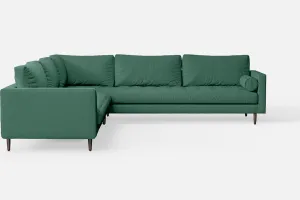 Gela 5 Seater Corner Sofa Mint Green Linen Fabric