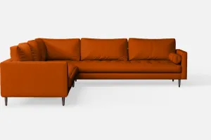 Gela 5 Seater Corner Sofa Orange Leather