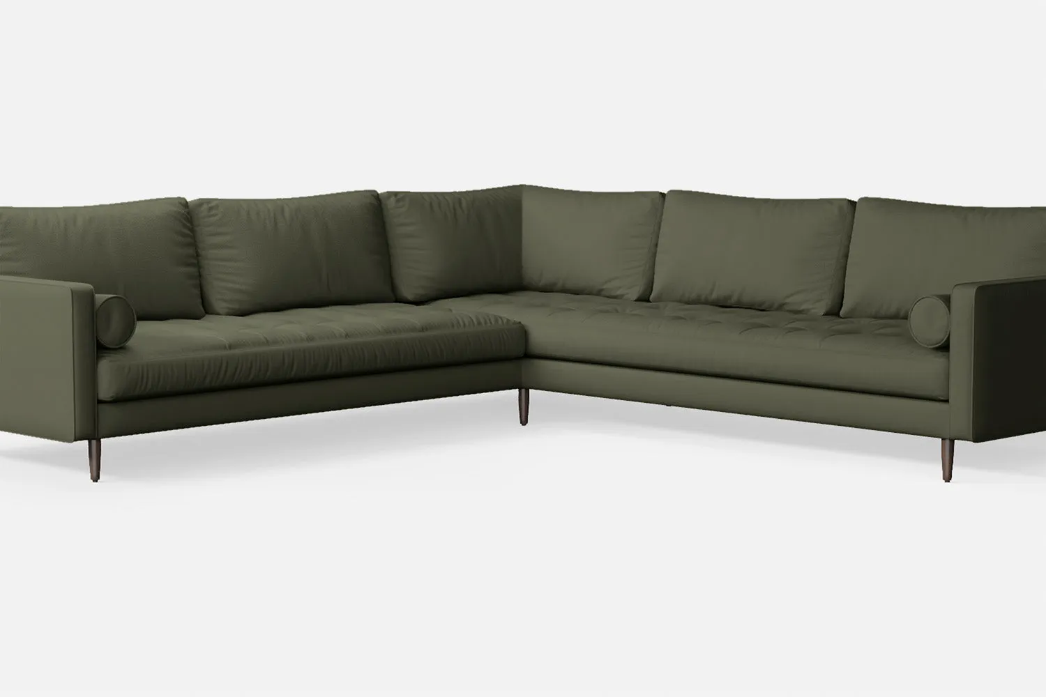 Gela 5 Seater Corner Sofa Sage Leather