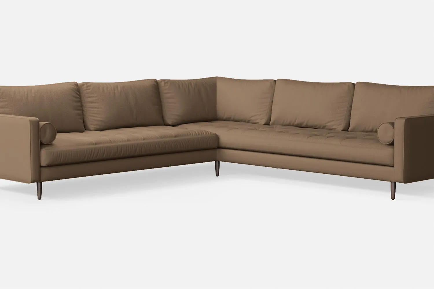 Gela 5 Seater Corner Sofa Stone Leather